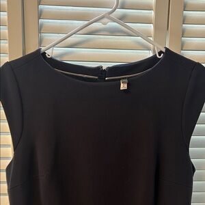Tahari Black Sleeveless Shift Dress with Crew Neck